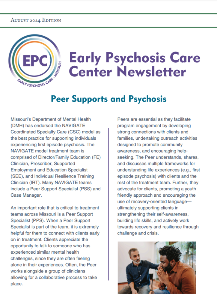 Early Psychosis Care Center Newsletter PDF Thumbnail